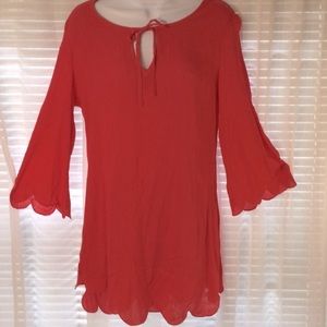 Francesca's Scalloped Edge Cover Up Sz S/M